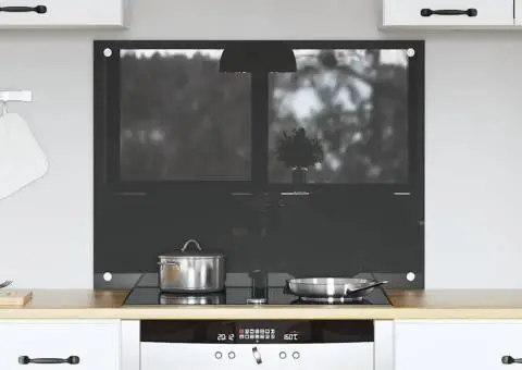 Contrablat bucătărie gri închis 80x60x0.6 cm sticlă securizată - 1/5