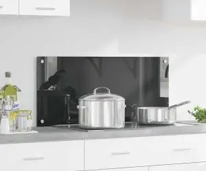 vidaXL Contrablat bucătărie gri închis 90x40x0.6 cm sticlă securizată