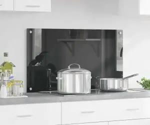 vidaXL Contrablat bucătărie gri închis 90x50x0.6 cm sticlă securizată