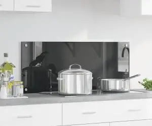 vidaXL Contrablat bucătărie gri închis 100x40x0.6 cm sticlă securizată