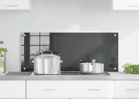 Contrablat bucătărie gri închis 100x40x0.6 cm sticlă securizată - 3/5