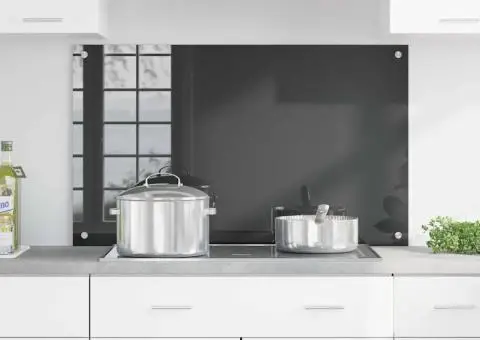 Contrablat bucătărie gri închis 100x60x0.6 cm sticlă securizată - 3/5