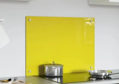 Placă backsplash pentru bucătărie galben 70x50x0,6 cm din sticlă securizată - 3/5