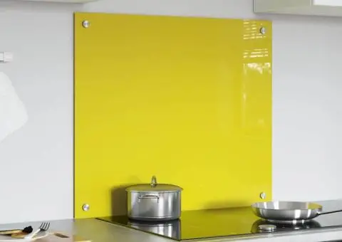 Contrablat bucătărie galben 70x60x0.6 cm sticlă securizată - 3/5