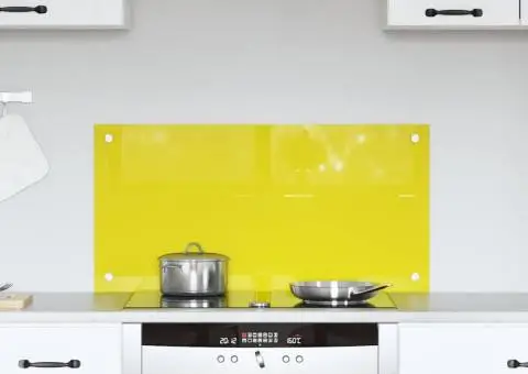 Contrablat bucătărie galben 80x40x0.6 cm sticlă securizată - 1/5