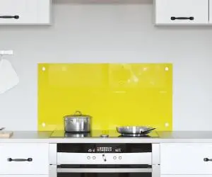 Contrablat bucătărie galben 80x40x0.6 cm sticlă securizată
