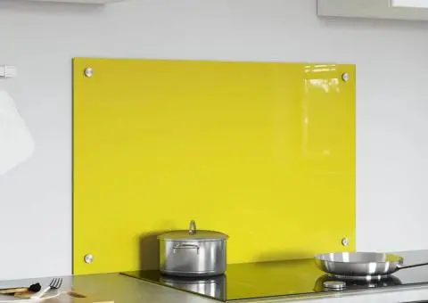 Contrablat bucătărie galben 80x50x0.6 cm sticlă securizată - 3/5