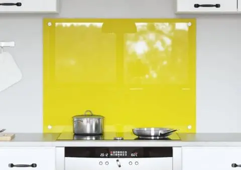 Contrablat bucătărie galben 80x60x0.6 cm sticlă securizată - 1/5