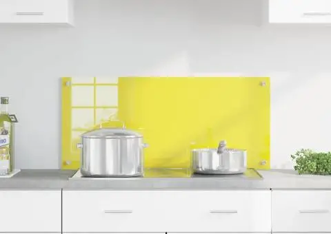 Contrablat bucătărie galben 90x40x0.6 cm sticlă securizată - 3/5