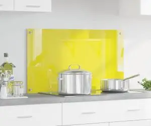 vidaXL Contrablat bucătărie galben 90x50x0.6 cm sticlă securizată