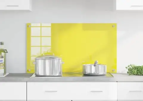 Contrablat bucătărie galben 90x50x0.6 cm sticlă securizată - 3/5