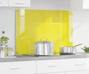 vidaXL Contrablat bucătărie galben 90x60x0.6 cm sticlă securizată
