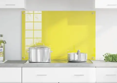 Contrablat bucătărie galben 90x60x0.6 cm sticlă securizată - 3/5