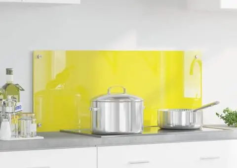 Contrablat bucătărie galben 100x40x0.6 cm sticlă securizată - 1/5