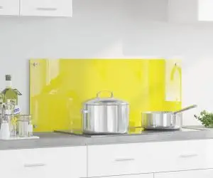 Contrablat bucătărie galben 100x40x0.6 cm sticlă securizată
