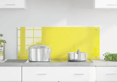 Contrablat bucătărie galben 100x40x0.6 cm sticlă securizată - 3/5