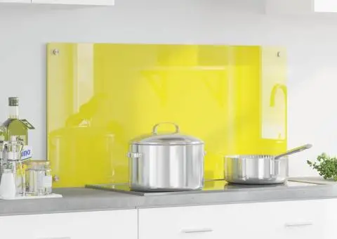 Contrablat bucătărie galben 100x50x0.6 cm sticlă securizată - 1/5