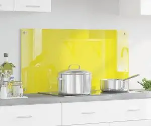vidaXL Contrablat bucătărie galben 100x50x0.6 cm sticlă securizată