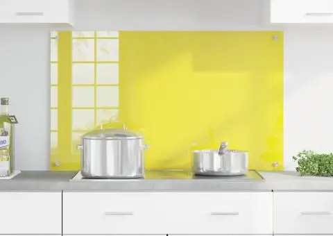 Contrablat bucătărie galben 100x60x0.6 cm sticlă securizată - 3/5