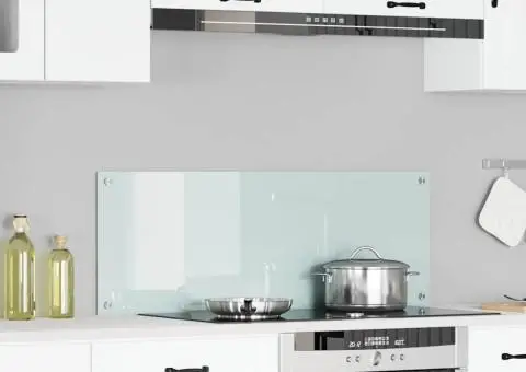 Contrablat bucătărie alb 110x40x0.6 cm sticlă securizată - 1/5