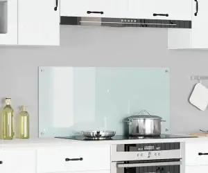 vidaXL Contrablat bucătărie alb 110x50x0.6 cm sticlă securizată