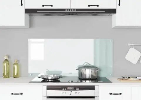 Contrablat bucătărie alb 110x50x0.6 cm sticlă securizată - 3/5