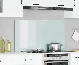 vidaXL Contrablat bucătărie alb 110x60x0.6 cm sticlă securizată
