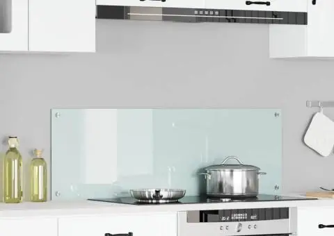 Contrablat bucătărie alb 120x40x0.6 cm sticlă securizată - 1/5