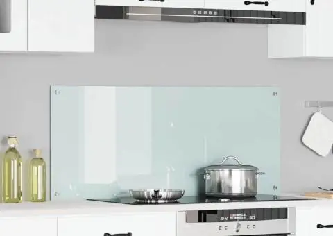 Contrablat bucătărie alb 120x50x0.6 cm sticlă securizată - 1/5