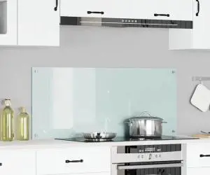 vidaXL Contrablat bucătărie alb 120x50x0.6 cm sticlă securizată