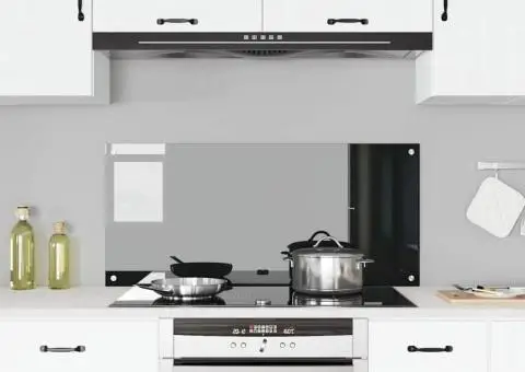 Contrablat bucătărie negru 110x50x0.6 cm sticlă securizată - 3/5