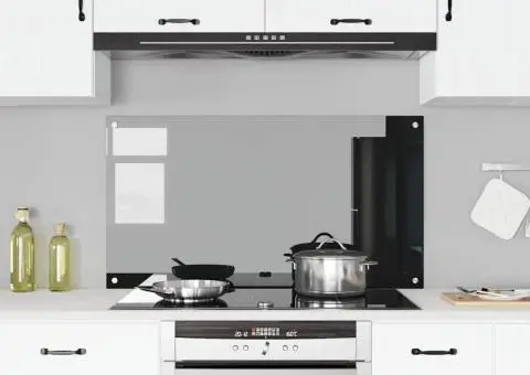 Contrablat bucătărie negru 110x60x0.6 cm sticlă securizată - 3/5