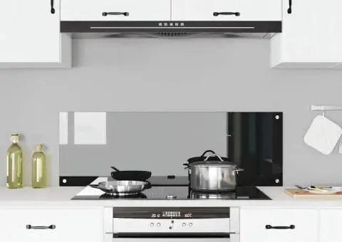 Contrablat bucătărie negru 120x40x0.6 cm sticlă securizată - 3/5