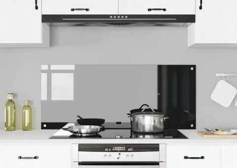 Contrablat bucătărie negru 120x50x0.6 cm sticlă securizată - 3/5