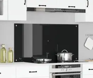 vidaXL Contrablat bucătărie negru 120x60x0.6 cm sticlă securizată