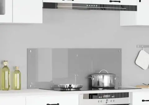 Contrablat bucătărie gri deschis 110x40x0.6cm sticlă securizată - 1/5