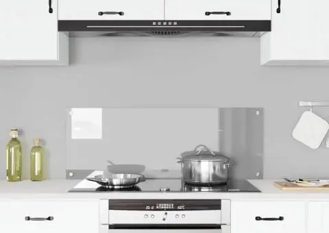 Contrablat bucătărie gri deschis 110x40x0.6cm sticlă securizată - 3/5