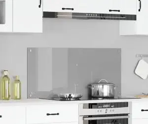 Contrablat bucătărie gri deschis 110x50x0.6cm sticlă securizată