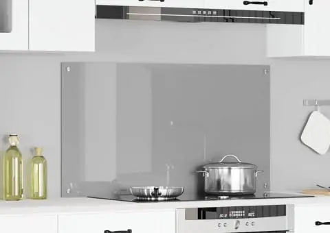 Contrablat bucătărie gri deschis 110x60x0.6cm sticlă securizată - 1/5