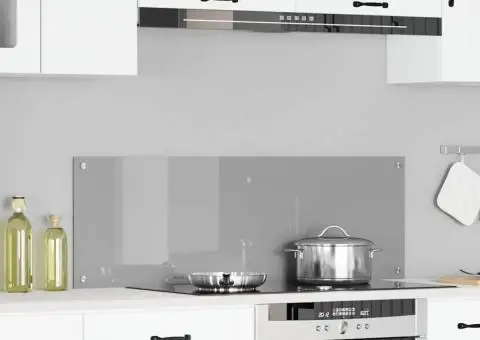 Contrablat bucătărie gri deschis 120x40x0.6cm sticlă securizată - 1/5