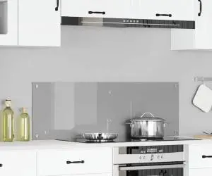 Contrablat bucătărie gri deschis 120x40x0.6cm sticlă securizată