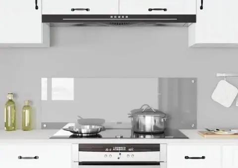 Contrablat bucătărie gri deschis 120x40x0.6cm sticlă securizată - 3/5