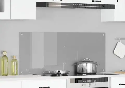 Backsplash de Bucătărie Gri Deschis 120x50x0,6 cm din Sticlă Temperată - 1/5