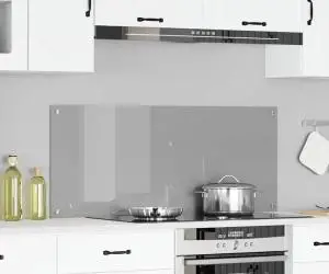 Backsplash de Bucătărie Gri Deschis 120x50x0,6 cm din Sticlă Temperată