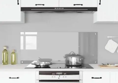 Backsplash de Bucătărie Gri Deschis 120x50x0,6 cm din Sticlă Temperată - 3/5