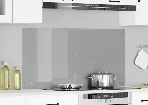 Contrablat bucătărie gri deschis 120x60x0.6cm sticlă securizată - 1/5