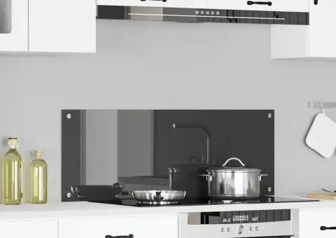 Contrablat bucătărie gri închis 110x40x0.6 cm sticlă securizată - 1/5