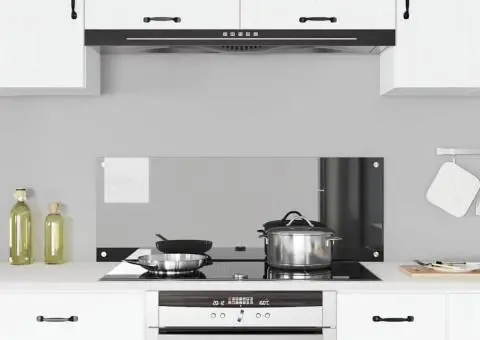 Contrablat bucătărie gri închis 110x40x0.6 cm sticlă securizată - 3/5