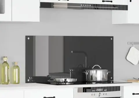 Contrablat bucătărie gri închis 110x50x0.6 cm sticlă securizată - 1/5