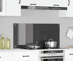 vidaXL Contrablat bucătărie gri închis 110x50x0.6 cm sticlă securizată